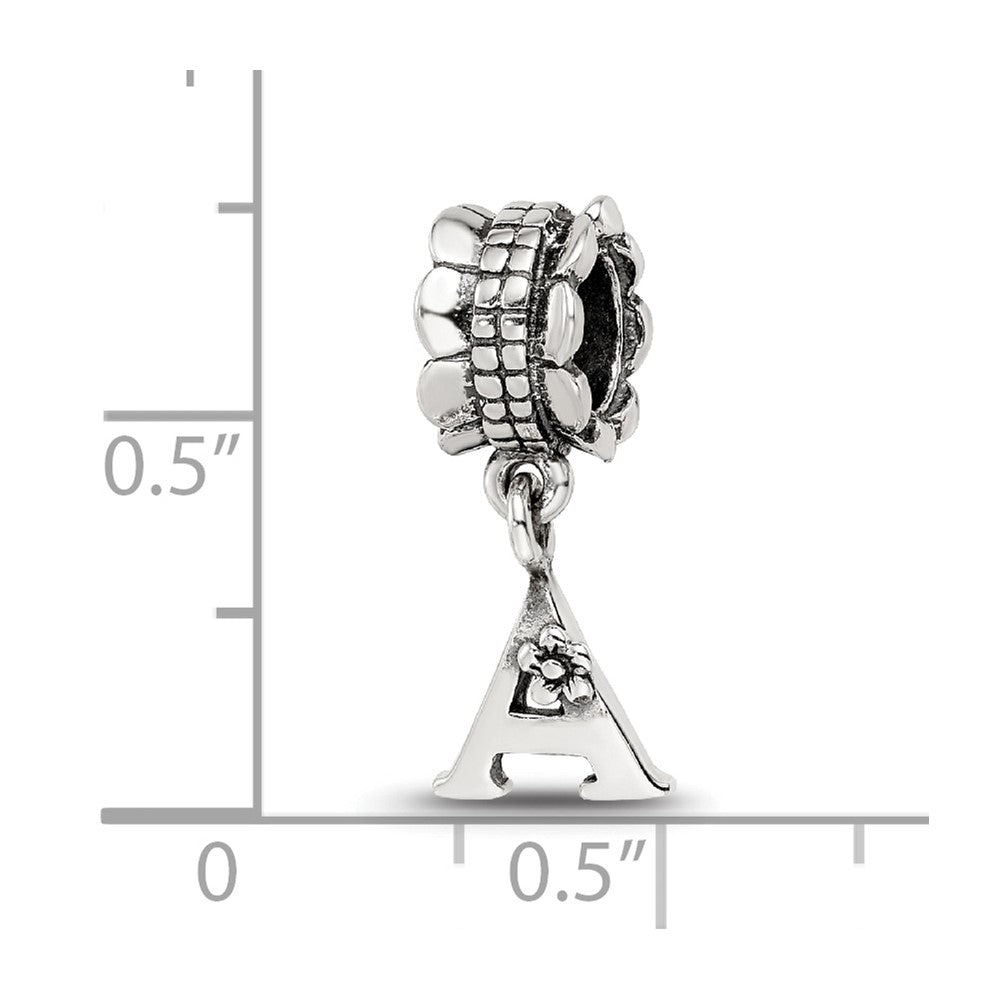 Sterling Silver Reflections Letter A Dangle Bead