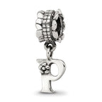 Sterling Silver Reflections Letter P Dangle Bead