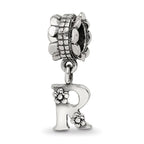 Sterling Silver Reflections Letter R Dangle Bead