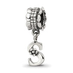 Sterling Silver Reflections Letter S Dangle Bead