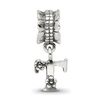 Sterling Silver Reflections Letter T Dangle Bead