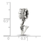 Sterling Silver Reflections Letter V Dangle Bead