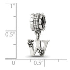 Sterling Silver Reflections Letter W Dangle Bead