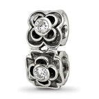 Sterling Silver Reflections CZ Connector Bead