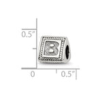 Sterling Silver Reflections Letter B Triangle Block Bead