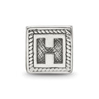 Sterling Silver Reflections Letter H Triangle Block Bead
