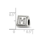 Sterling Silver Reflections Letter H Triangle Block Bead