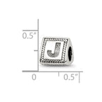 Sterling Silver Reflections Letter J Triangle Block Bead