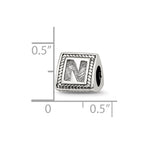 Sterling Silver Reflections Letter N Triangle Block Bead