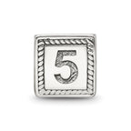 Sterling Silver Reflections Number 5 Triangle Block Bead