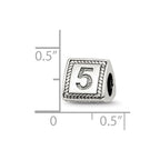 Sterling Silver Reflections Number 5 Triangle Block Bead
