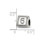 Sterling Silver Reflections Number 6 Triangle Block Bead