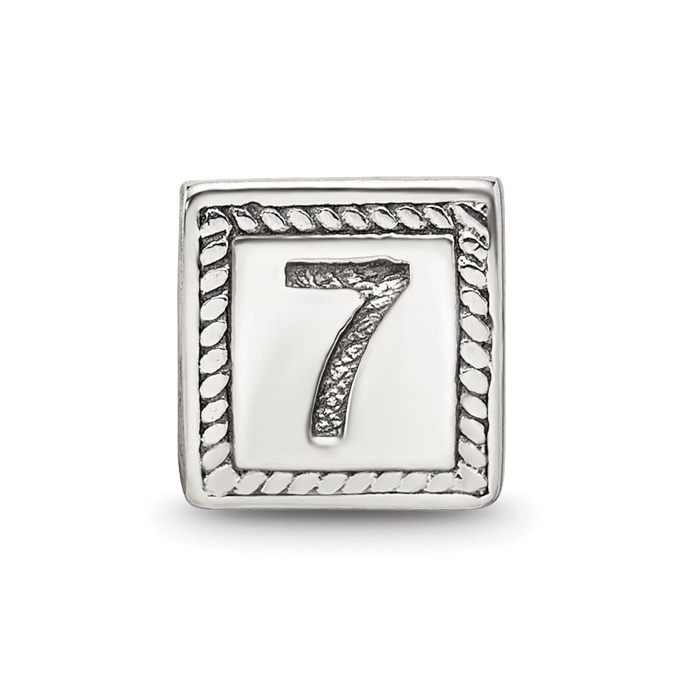 Sterling Silver Reflections Number 7 Triangle Block Bead