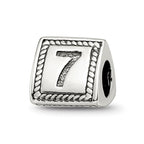 Sterling Silver Reflections Number 7 Triangle Block Bead