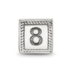 Sterling Silver Reflections Number 8 Triangle Block Bead