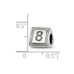 Sterling Silver Reflections Number 8 Triangle Block Bead