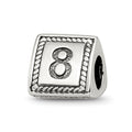 Sterling Silver Reflections Number 8 Triangle Block Bead