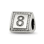 Sterling Silver Reflections Number 8 Triangle Block Bead