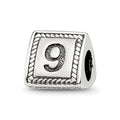Sterling Silver Reflections Number 9 Triangle Block Bead
