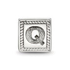 Sterling Silver Reflections Letter Q Triangle Block Bead