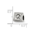 Sterling Silver Reflections Letter Q Triangle Block Bead