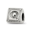 Sterling Silver Reflections Letter Q Triangle Block Bead