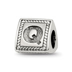 Sterling Silver Reflections Letter Q Triangle Block Bead