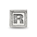Sterling Silver Reflections Letter R Triangle Block Bead