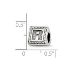 Sterling Silver Reflections Letter R Triangle Block Bead
