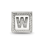 Sterling Silver Reflections Letter W Triangle Block Bead