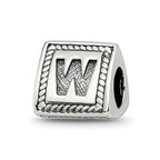 Sterling Silver Reflections Letter W Triangle Block Bead