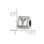 Sterling Silver Reflections Letter Y Triangle Block Bead