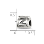 Sterling Silver Reflections Letter Z Triangle Block Bead