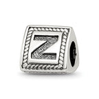Sterling Silver Reflections Letter Z Triangle Block Bead