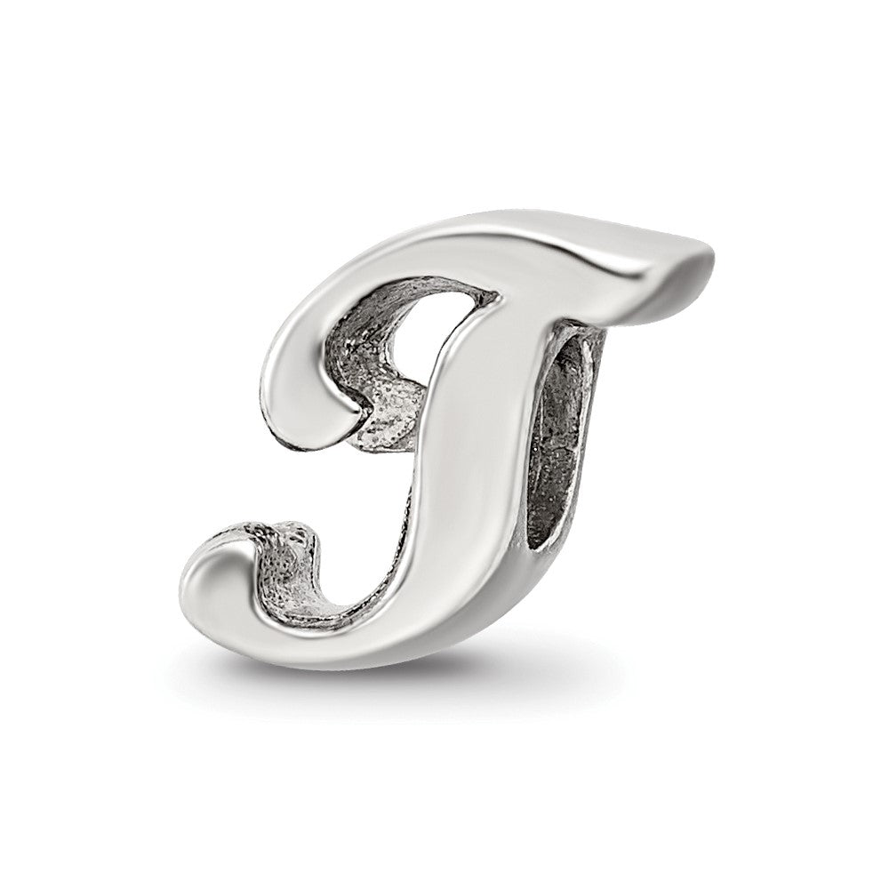 Sterling Silver Reflections Letter T Script Bead
