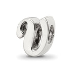 Sterling Silver Reflections Letter V Script Bead