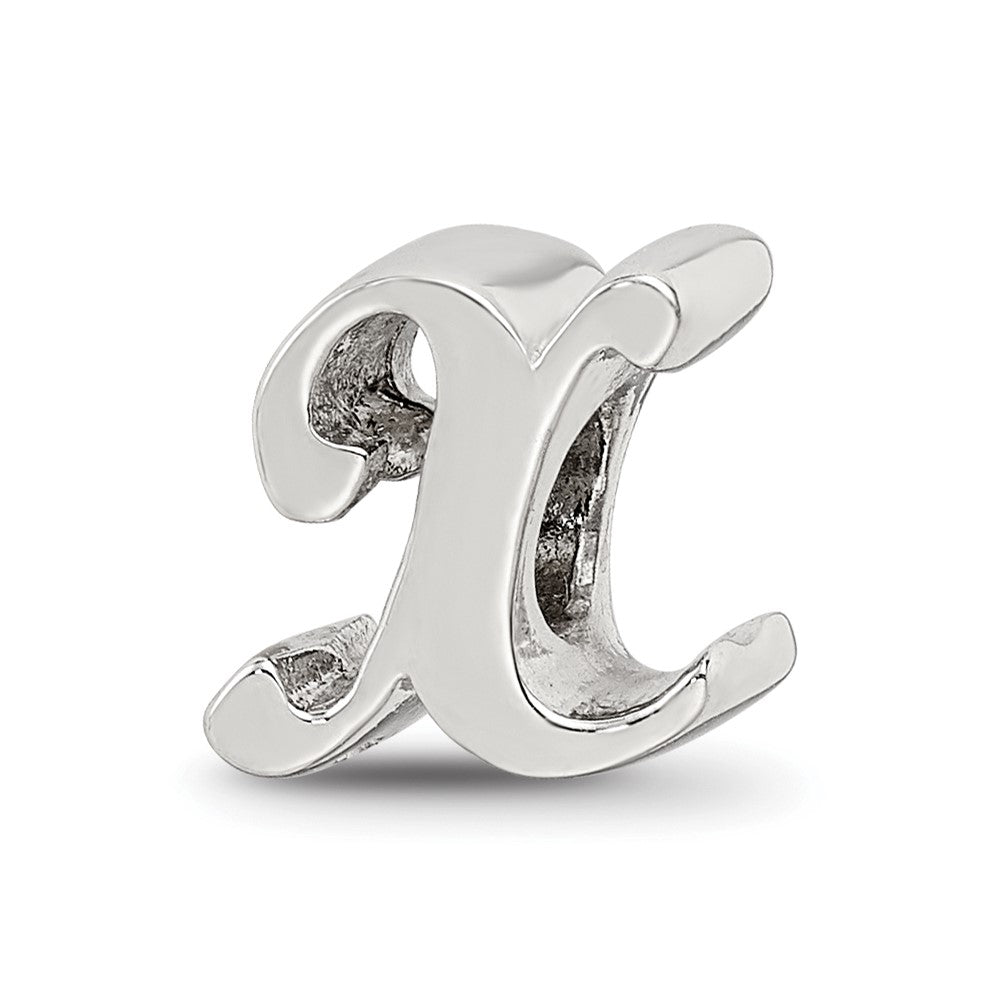 Sterling Silver Reflections Letter X Script Bead
