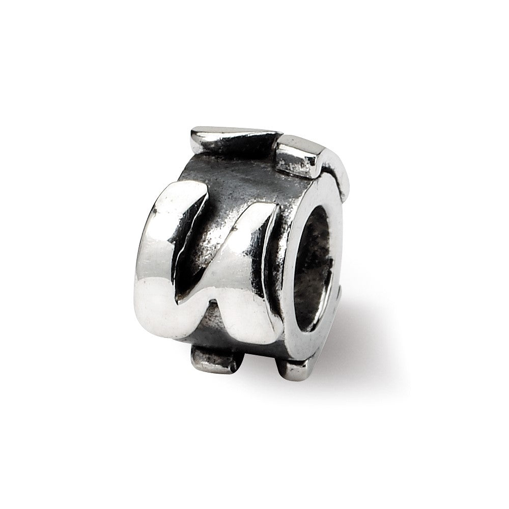 Sterling Silver Reflections Letter U Message Bead
