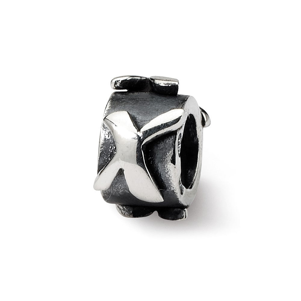 Sterling Silver Reflections Letter X Message Bead