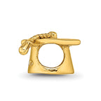 Sterling Silver Gold-plated Reflections Graduation Cap Bead