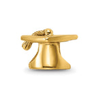 Sterling Silver Gold-plated Reflections Graduation Cap Bead