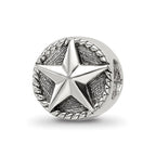 Sterling Silver Reflections Antiqued Star Bead
