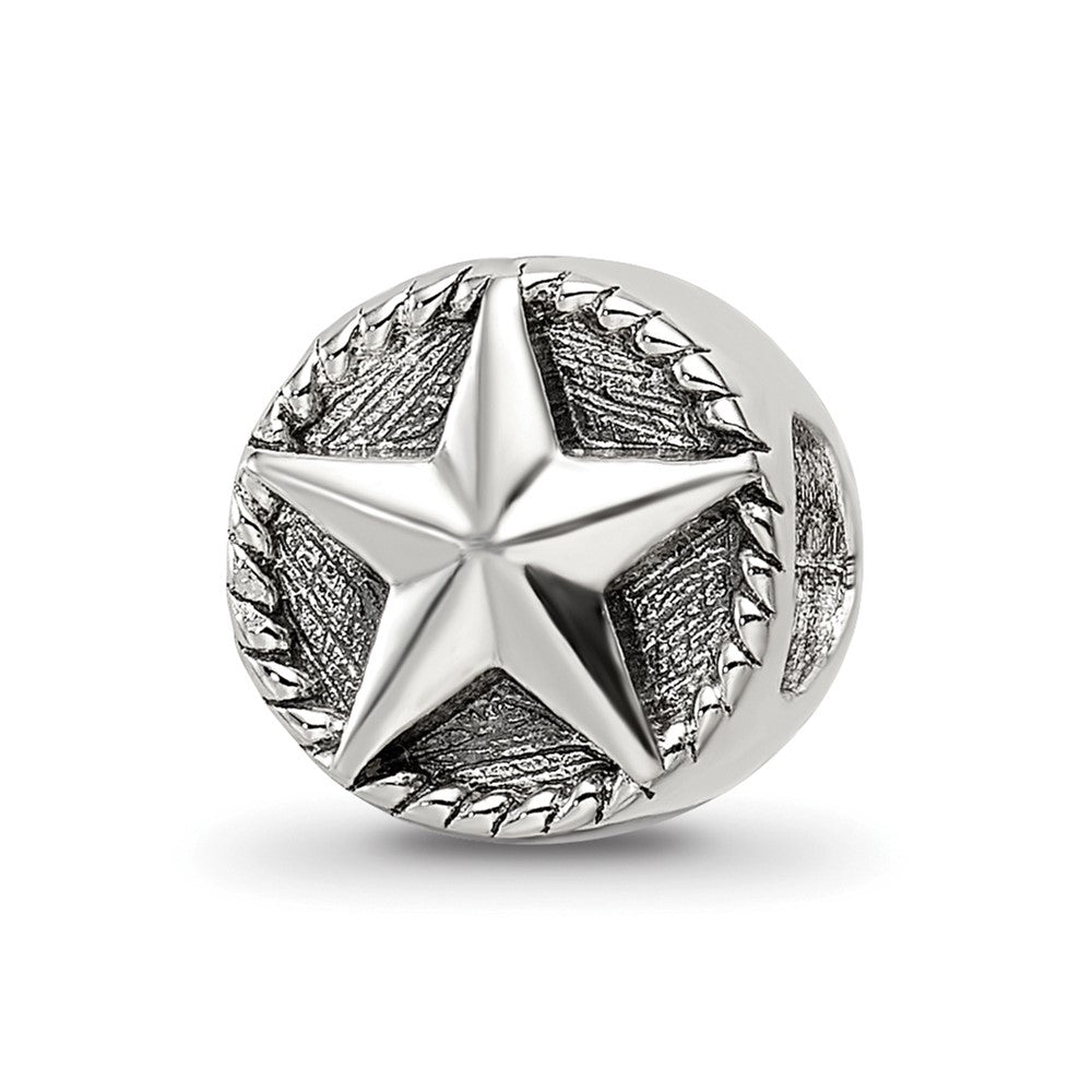 Sterling Silver Reflections Antiqued Star Bead