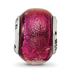 Sterling Silver Reflections Orange Dichroic Glass Bead
