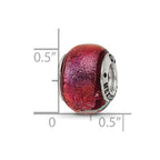 Sterling Silver Reflections Orange Dichroic Glass Bead