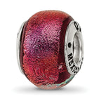 Sterling Silver Reflections Orange Dichroic Glass Bead