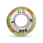 Sterling Silver Reflections Yellow Dichroic Glass Bead