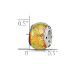 Sterling Silver Reflections Yellow Dichroic Glass Bead