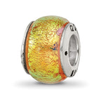 Sterling Silver Reflections Yellow Dichroic Glass Bead