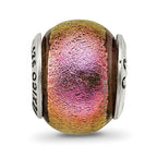 Sterling Silver Reflections Pink Dichroic Glass Bead